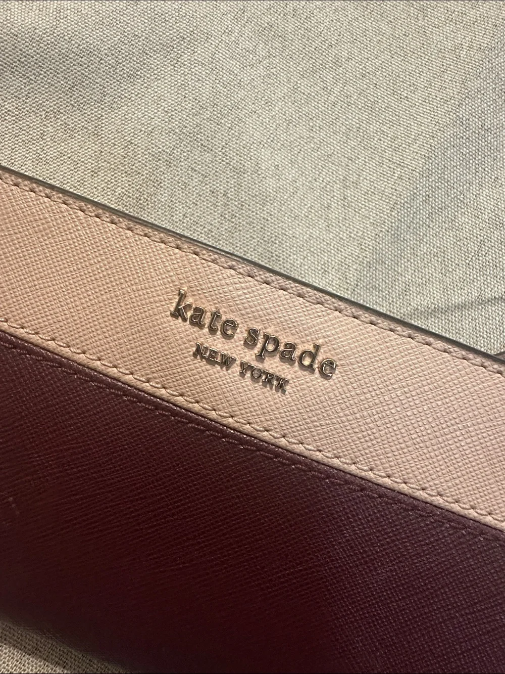NWOT Kate Spade Colorblock saffiano leather in Rose Smoke